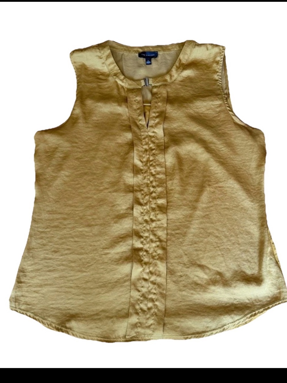 The Limited Women’s Mustard Yellow Sleeveless Keyhole Blouse Top Size Large - Picture 2 of 9